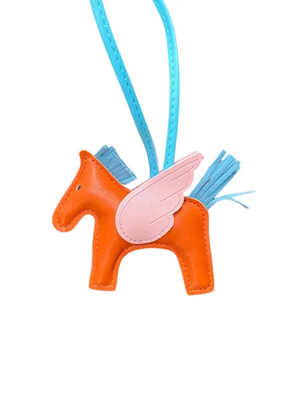 Bag Charm Horsee Orange  Pegasus Bag Charm with Pink Wings